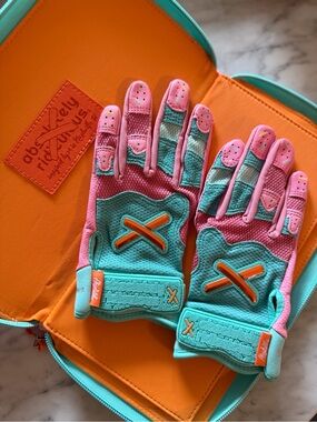 Brand new Absolutely Ridiculous baseball batting gloves & pouch